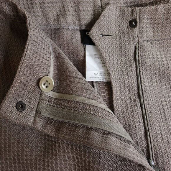 Giorgio‎ Armani Silk Pants Womens Size 46 Tan Textured Slacks Loose Fit Palazzo - Picture 7 of 9